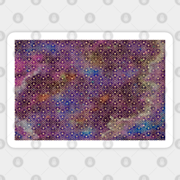Geometric Shapes Galaxy Pattern Sticker by sarahwainwright